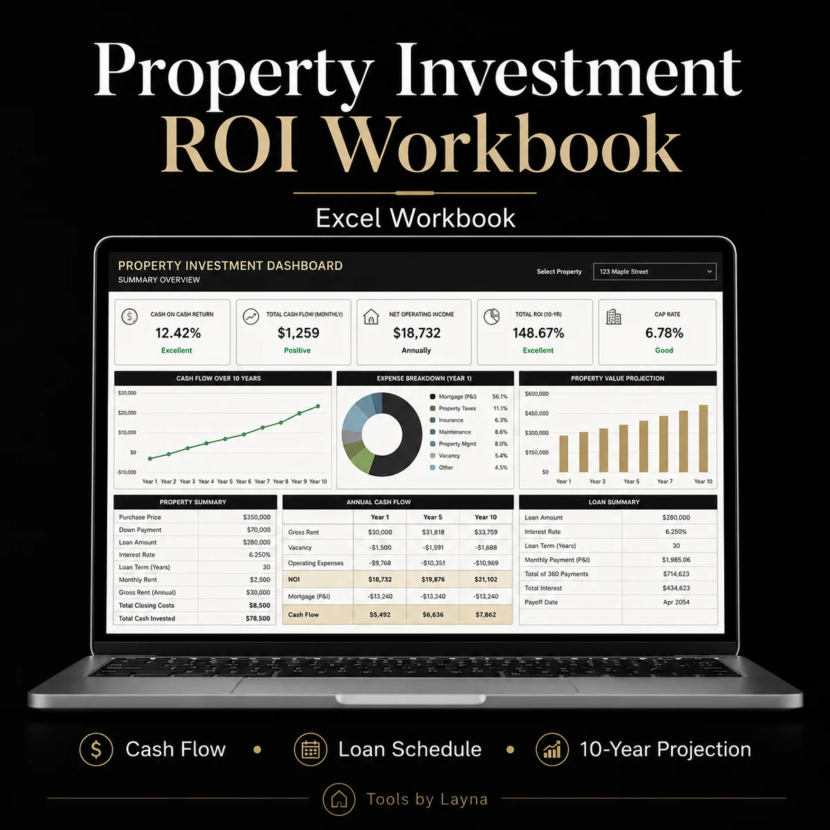 Property Investment ROI Workbook product cover